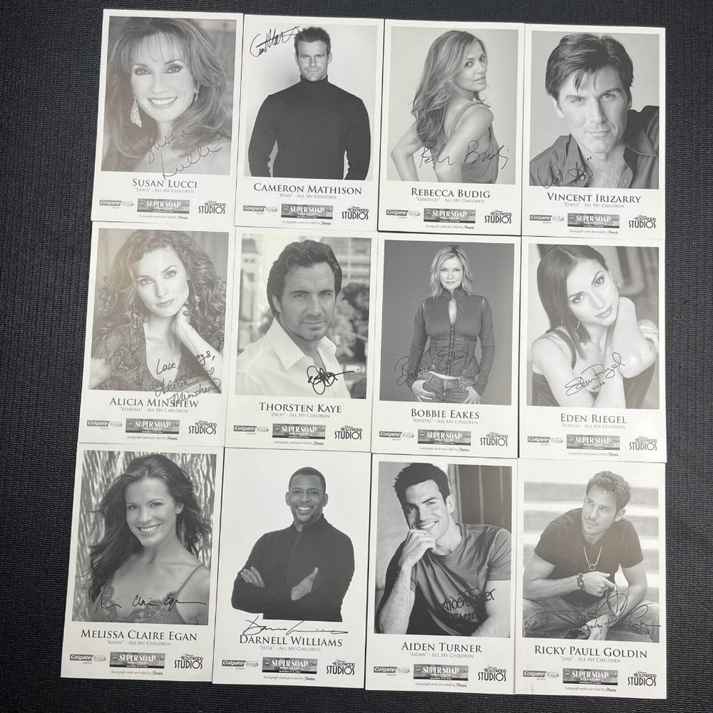 All My‎ Children Signed Autograph Head Shot Photo Set Lot Of 12 Susan Lucci Rare